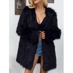 Faux Fur Women's Overcoat