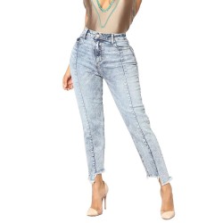 Asymmetric Cut Plain Pocket Women's Jeans