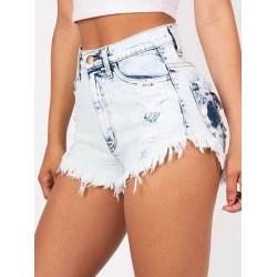 Hole Trimming Slim Women's Shorts