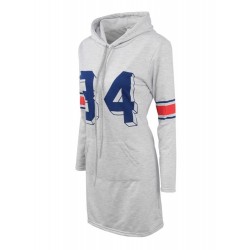 Women's Letter Printed Long Bodycon Hoodie