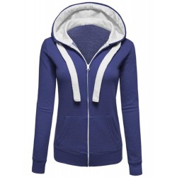 Zipper Contrast Pocket Hoodie