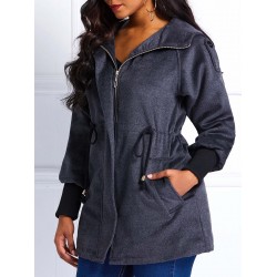 Straight Zipper Mid-Length Fall Overcoat