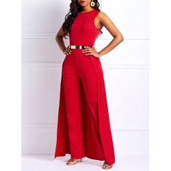 Full Length Plain Western High-Waist Slim Jumpsuits