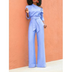 Date Night Full Length Plain High-Waist Slim Jumpsuit